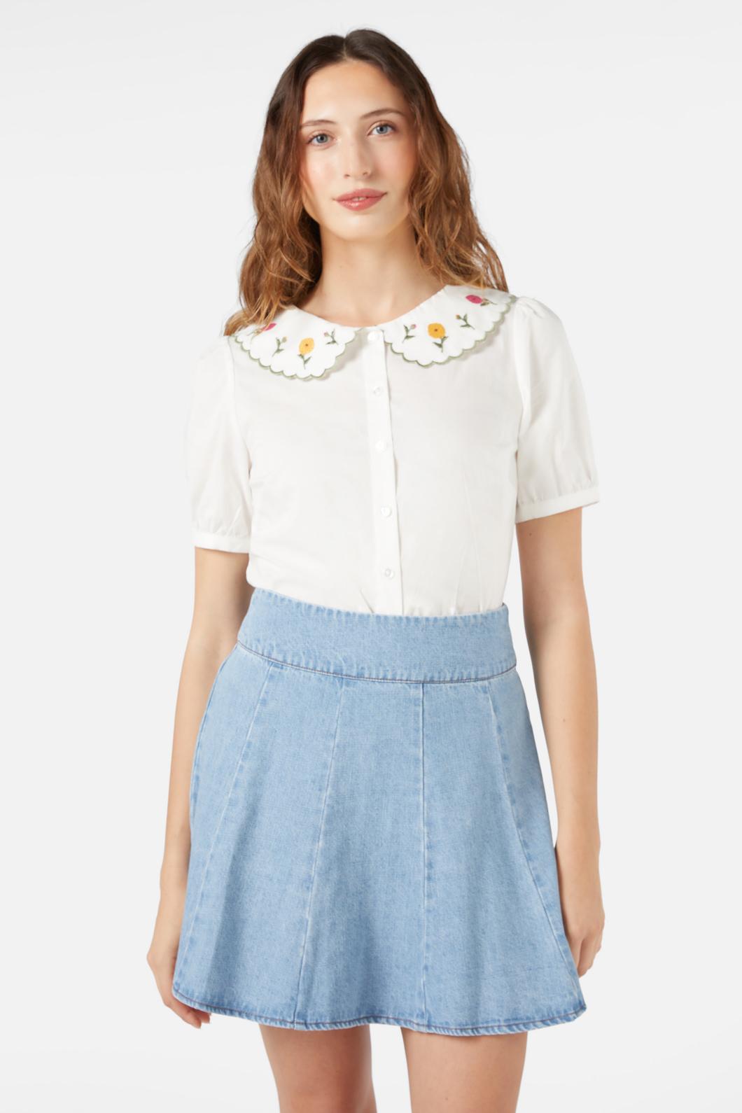Princess Highway - Clara Denim Mini Skort - light-blue-denim
