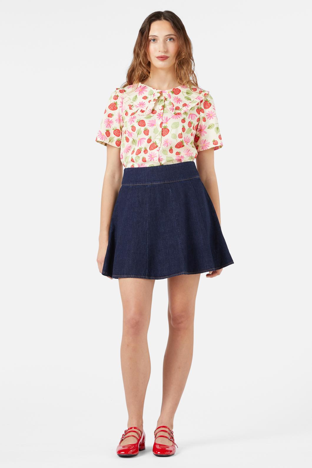 Princess Highway - Clara Denim Mini Skort - dark-blue-denim