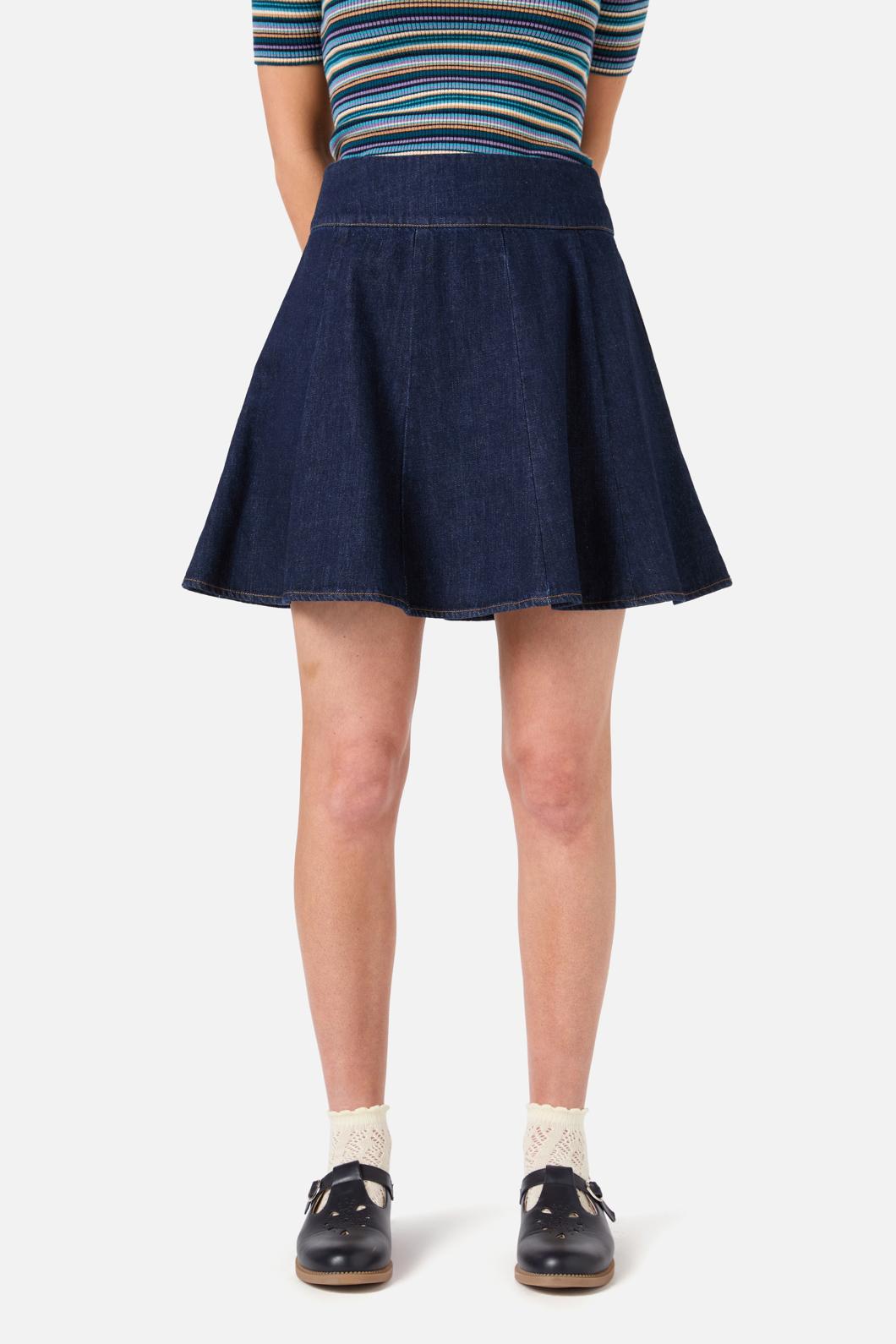 Princess Highway - Clara Denim Mini Skort - dark-blue-denim
