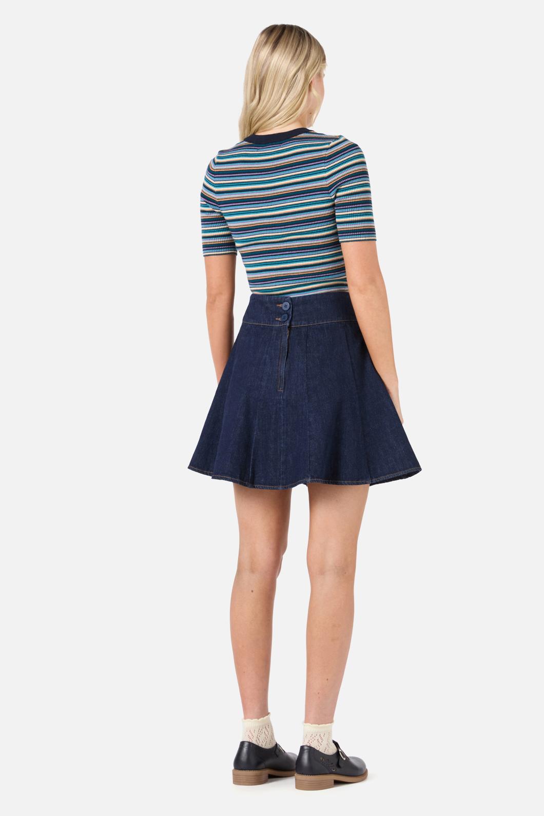 Princess Highway - Clara Denim Mini Skort - dark-blue-denim