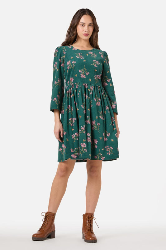 Princess Highway - Flora Bee Cord Smock Dress - green