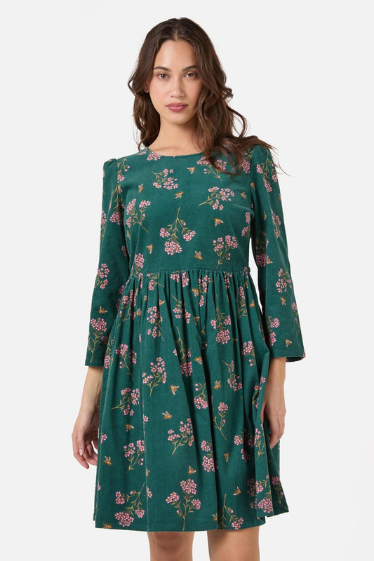 Princess Highway - Flora Bee Cord Smock Dress - green