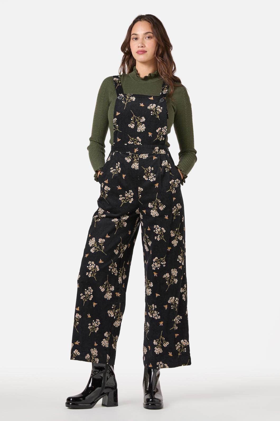 Princess Highway - Flora Bee Cord Overall - black