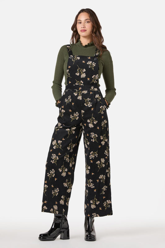 Princess Highway - Flora Bee Cord Overall - black