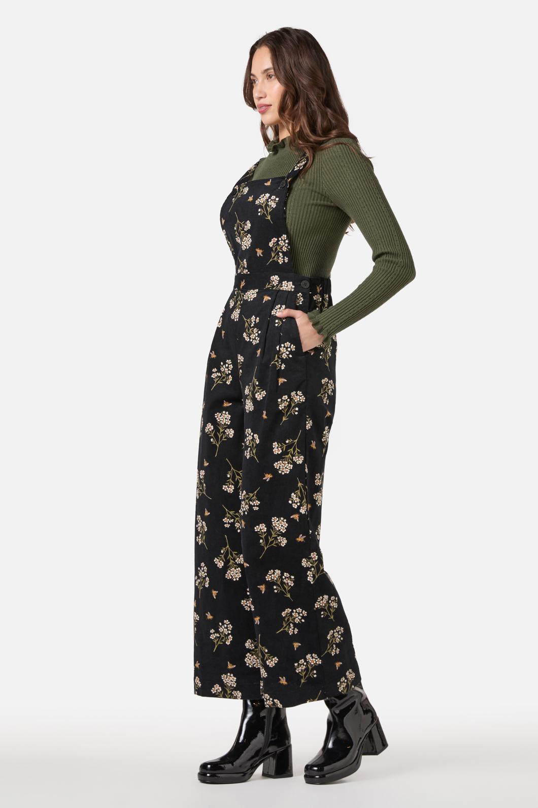 Princess Highway - Flora Bee Cord Overall - black