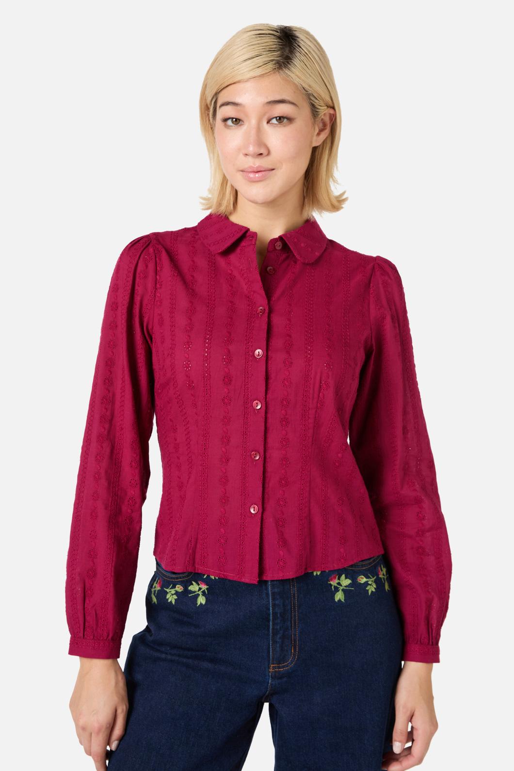 Princess Highway - Evelyn Cute Cotton Blouse - wine