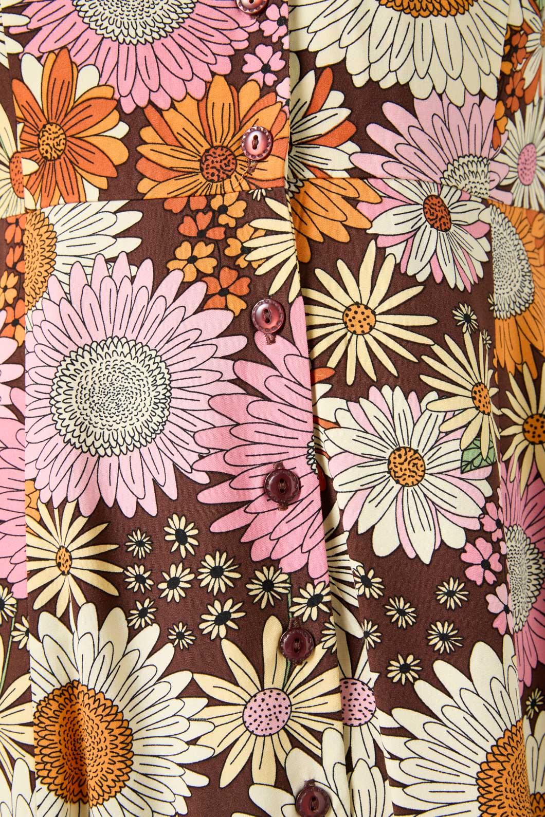 Princess Highway - Viva Floral Shirt Dress - chocolate