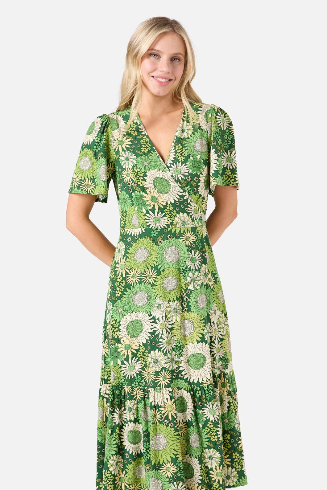 Princess Highway - Viva Floral Midi Wrap Dress - green