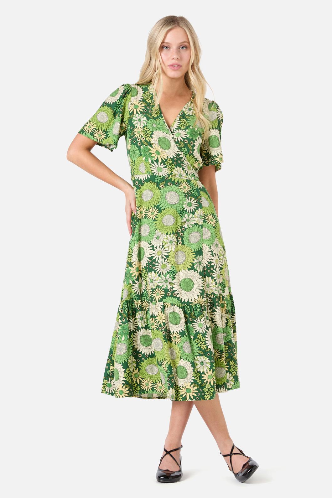 Princess Highway - Viva Floral Midi Wrap Dress - green
