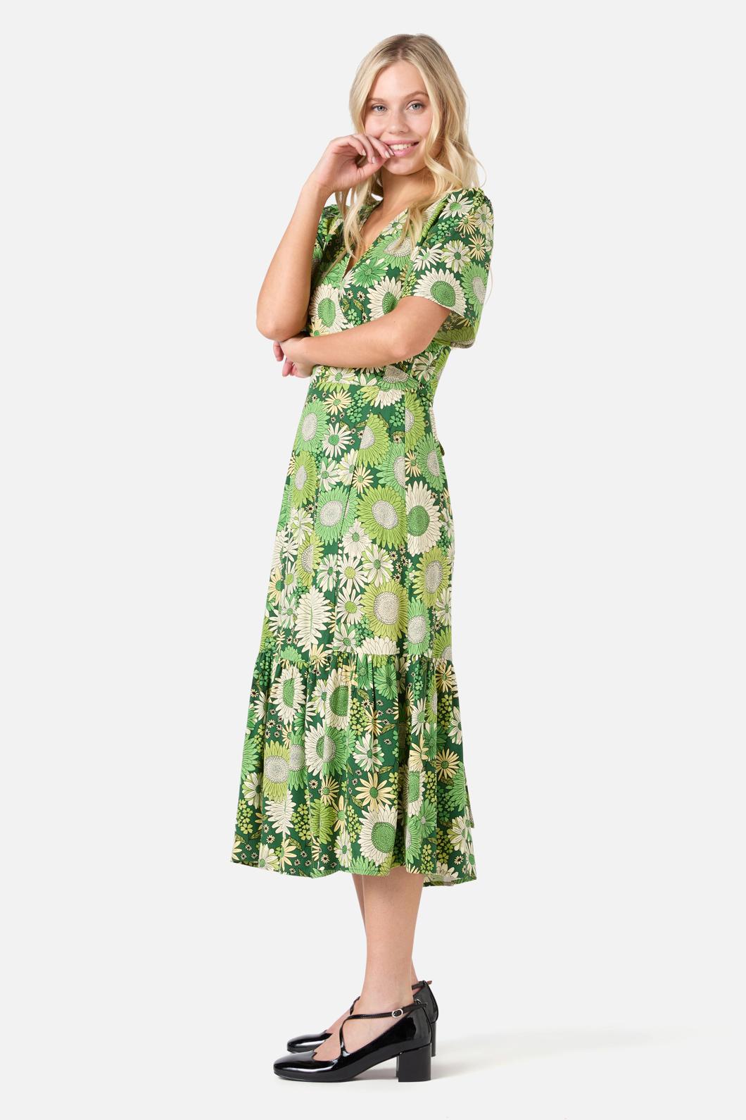 Princess Highway - Viva Floral Midi Wrap Dress - green