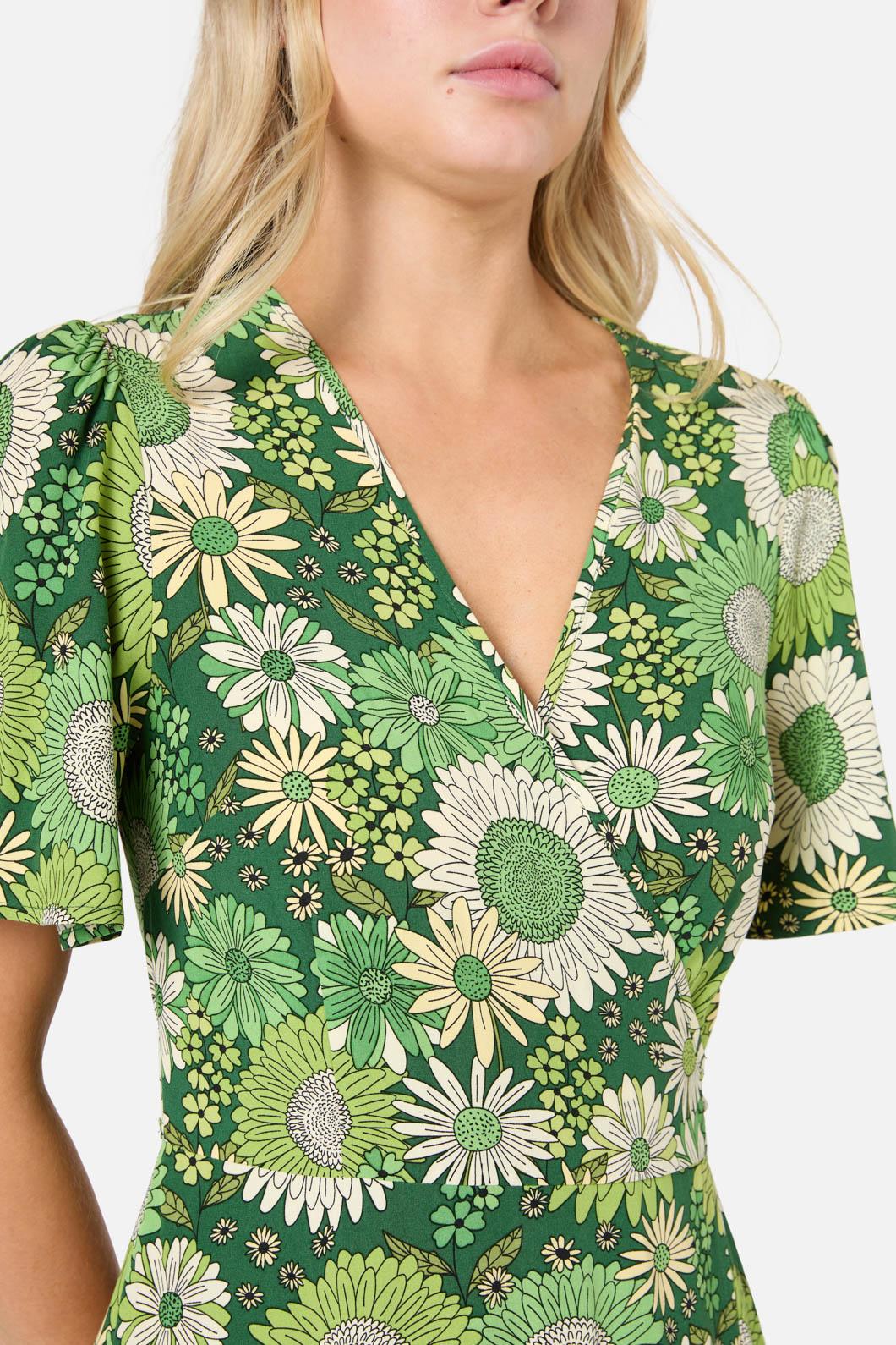 Princess Highway - Viva Floral Midi Wrap Dress - green