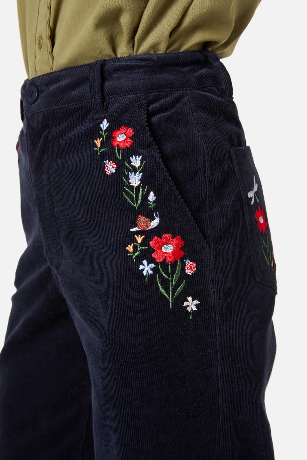 Princess Highway - Garden Embroiderd Cord Jean - navy