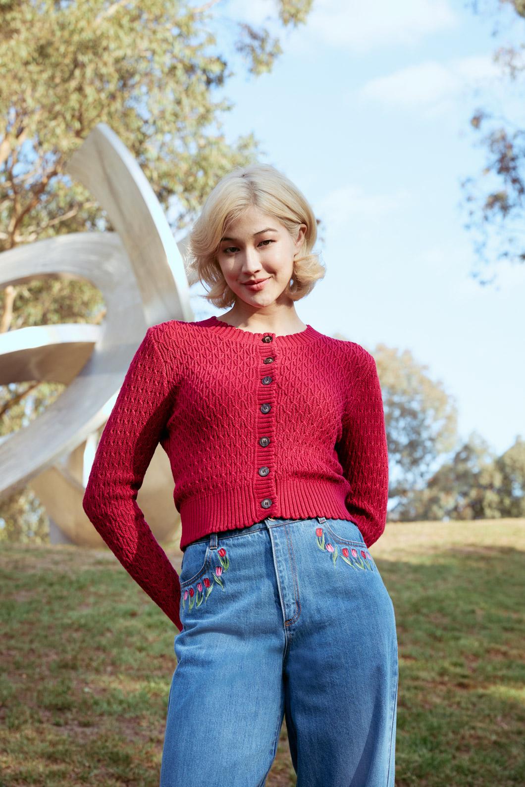 Princess Highway - Amelia Knit Cardigan - red