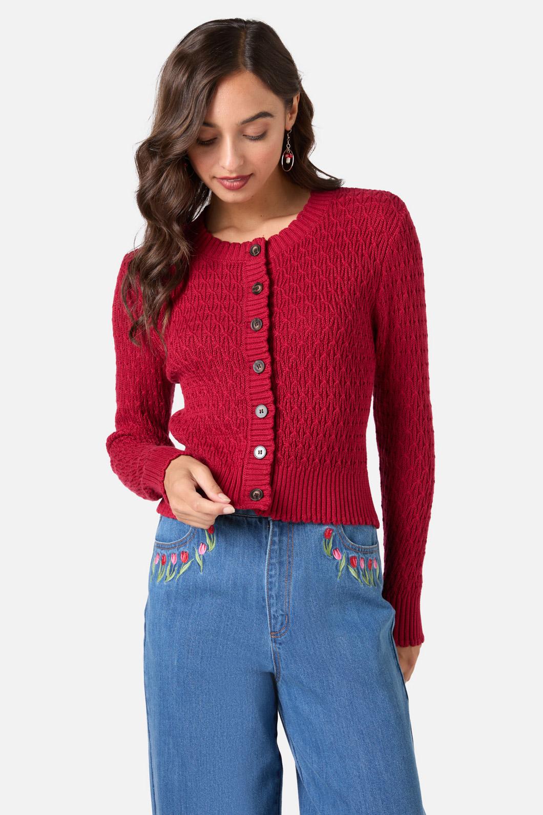 Princess Highway - Amelia Knit Cardigan - red