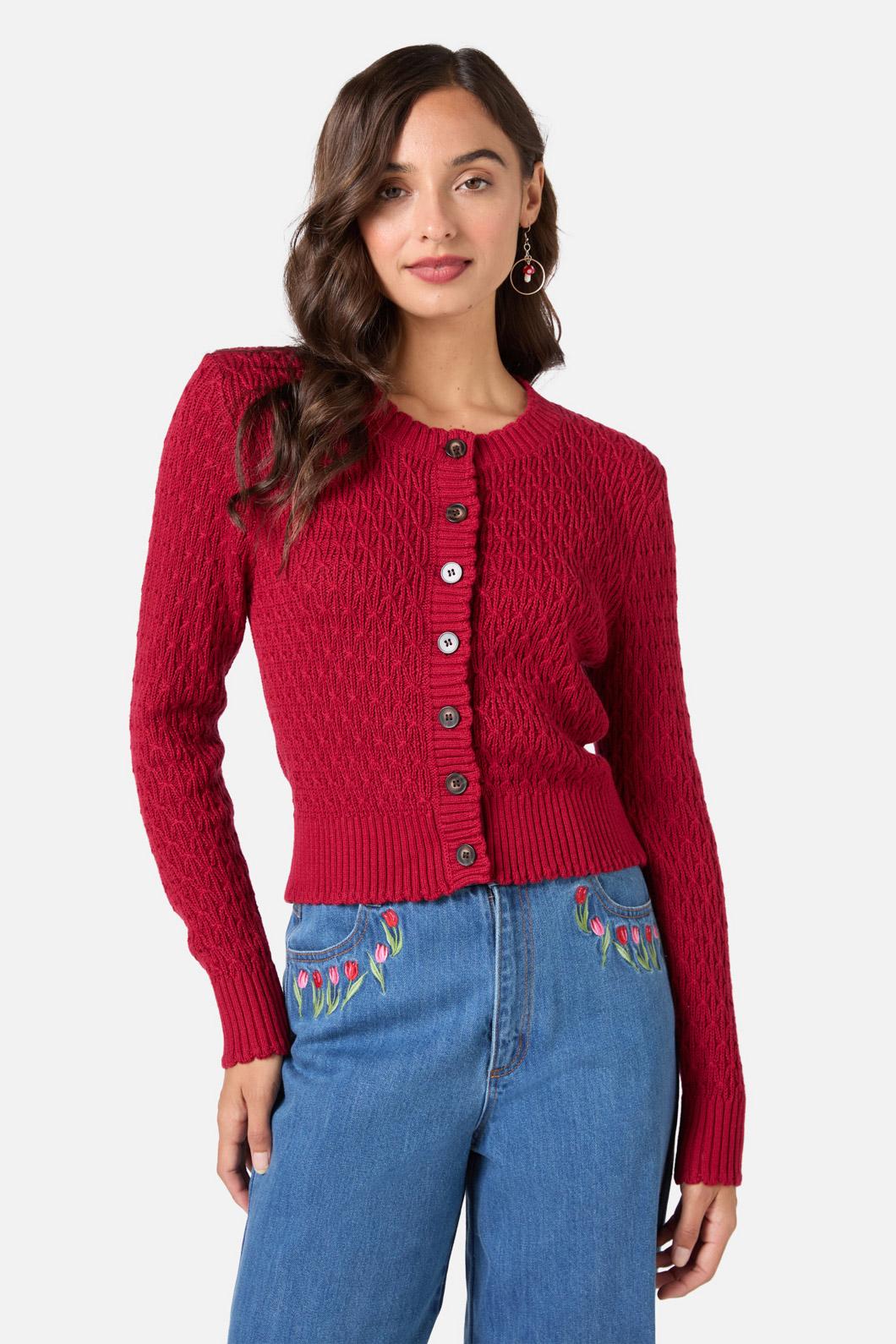 Princess Highway - Amelia Knit Cardigan - red