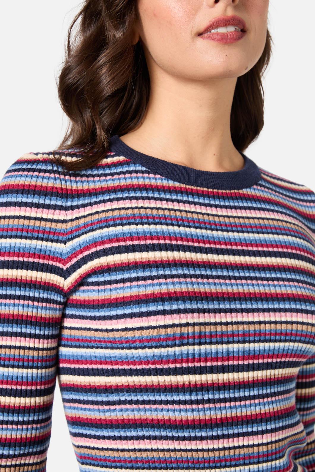 Princess Highway - Lucy Stripe Knit Top - navy