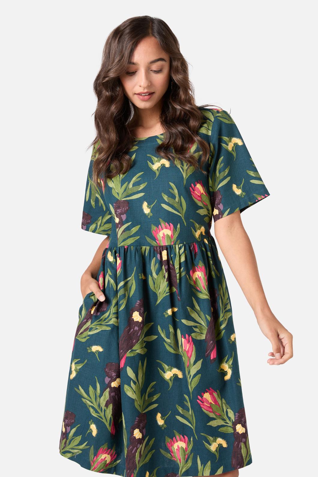 Princess Highway - Cockatoo Smock Dress - teal