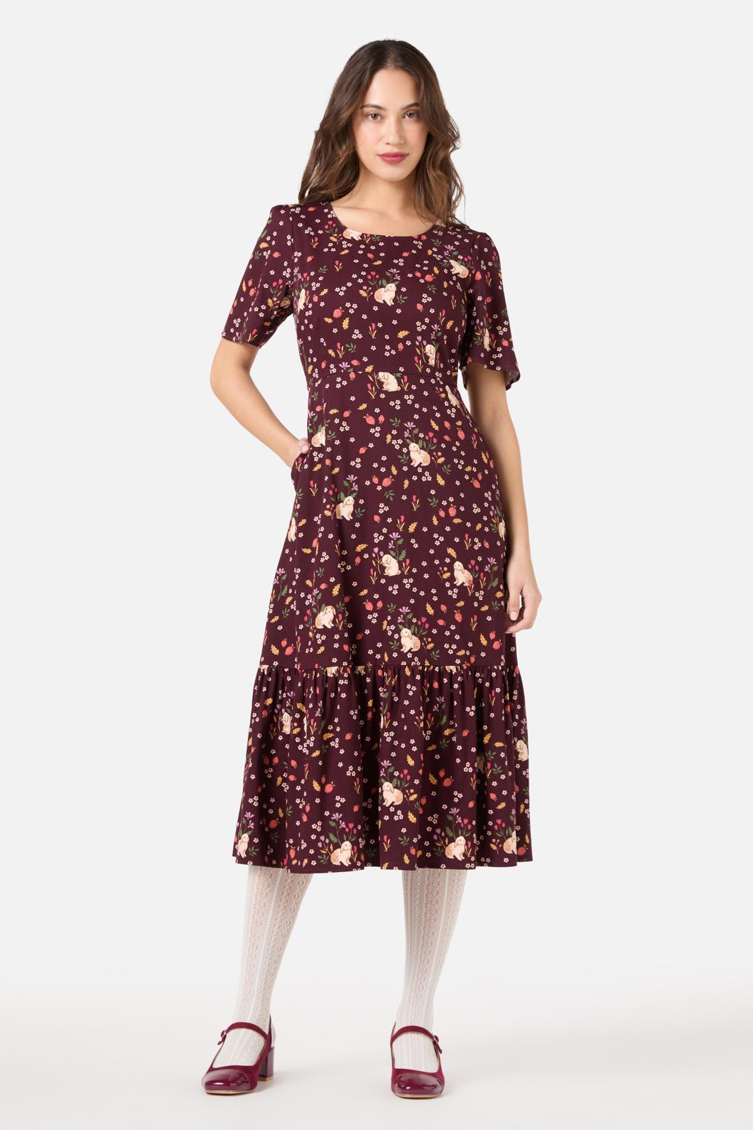 Princess Highway - Coco Rabbit Midi Dress - burgundy