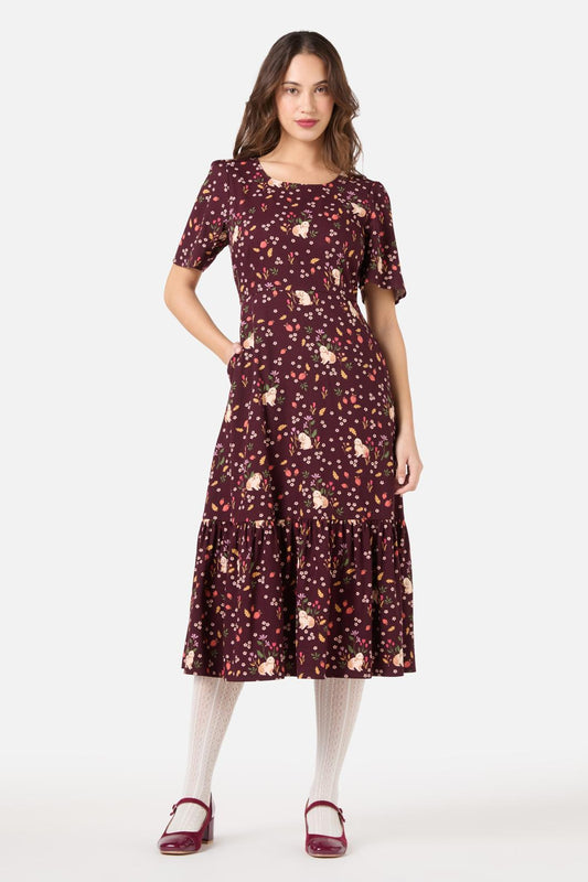 Princess Highway - Coco Rabbit Midi Dress - burgundy