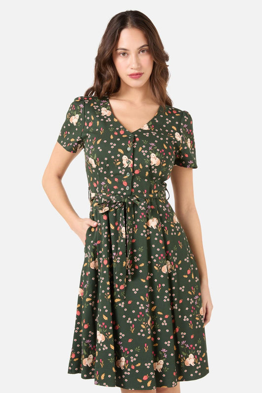 Princess Highway - Coco Rabbit A-Line Dress - olive