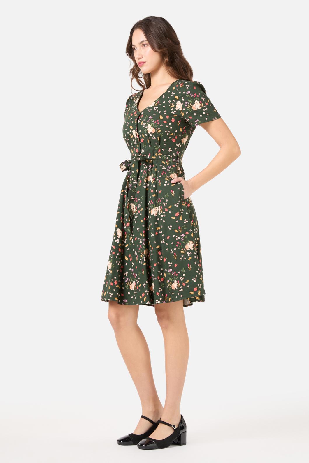 Princess Highway - Coco Rabbit A-Line Dress - olive