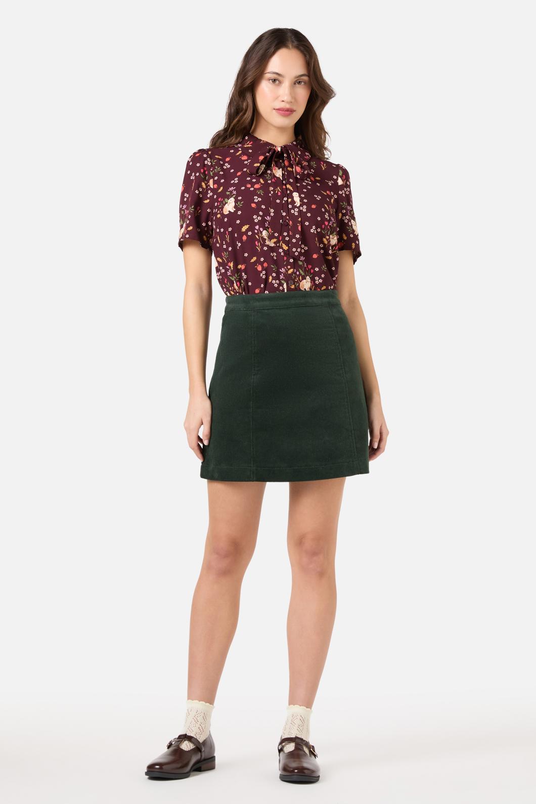 Princess Highway - Coco Rabbit Short SleeveBlouse - burgundy