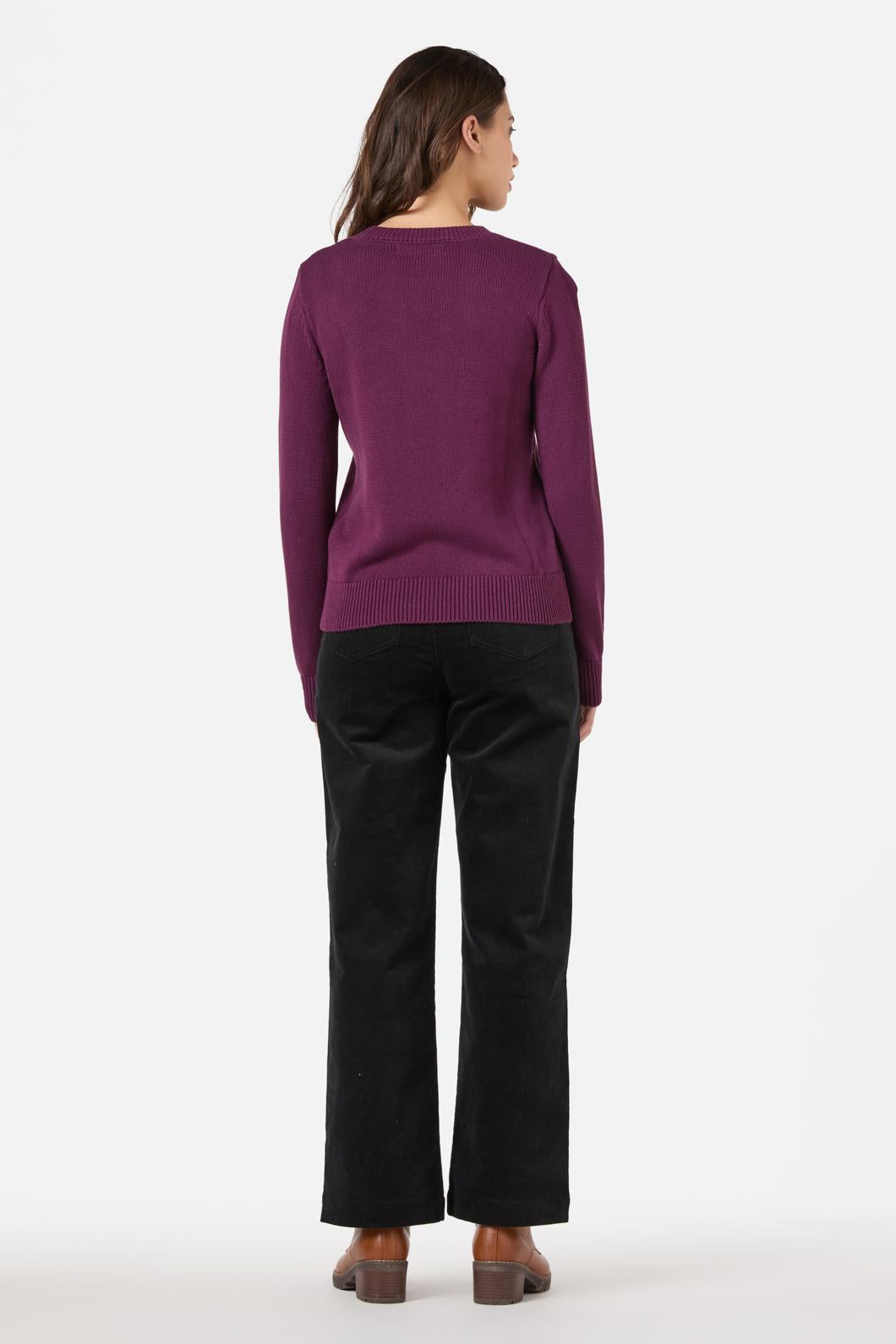 Princess Highway - Rabbit Embroidered Jumper - plum