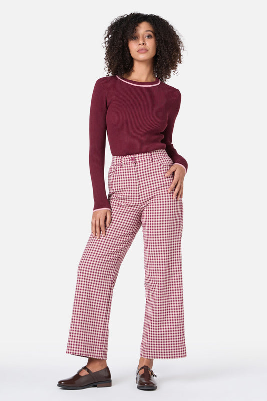 Princess Highway - Renae Check Pant - berry
