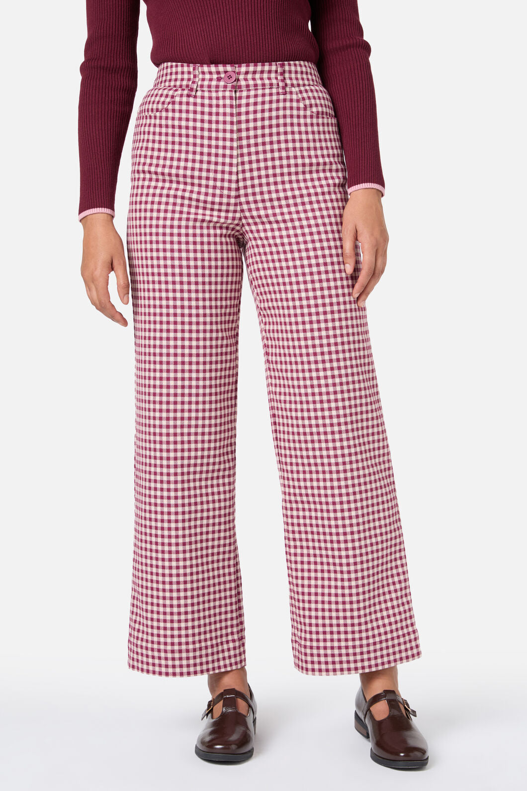 Princess Highway - Renae Check Pant - berry