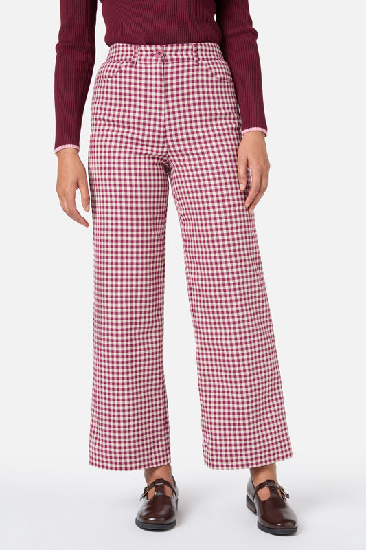 Princess Highway - Renae Check Pant - berry