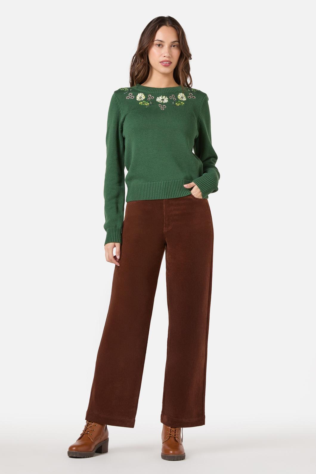 Princess Highway - Viva Floral Embroidered Jumper - green