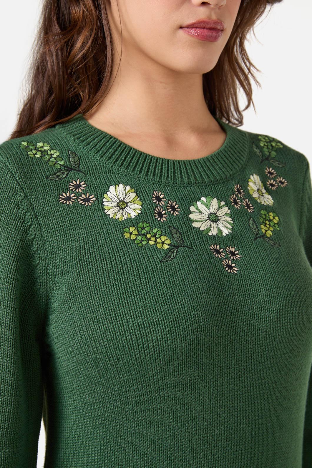 Princess Highway - Viva Floral Embroidered Jumper - green