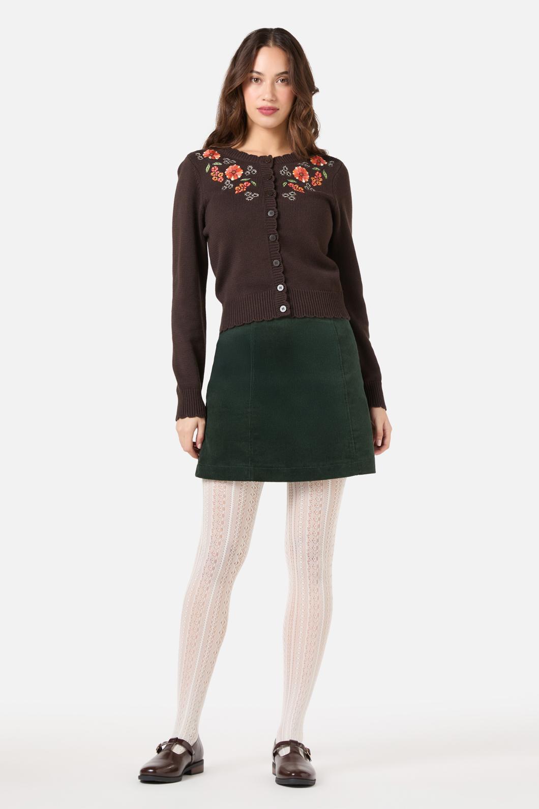 Princess Highway - Viva Embroidered Cardigan - chocolate