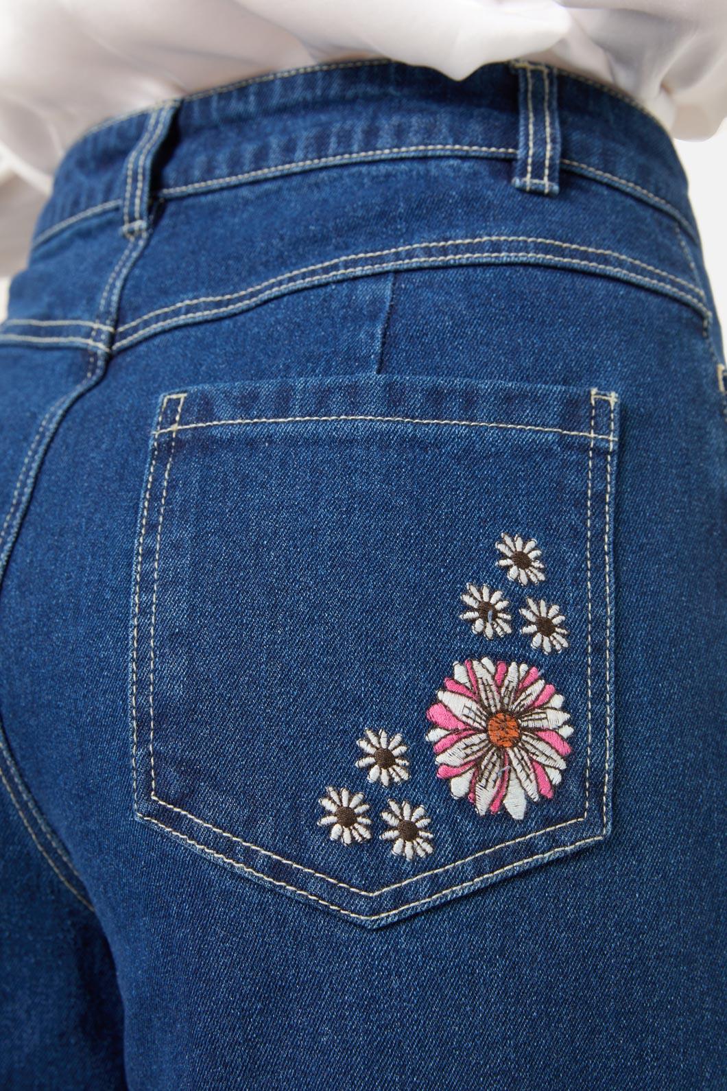 Princess Highway - Viva Floral Embroidered Jean - blue-denim