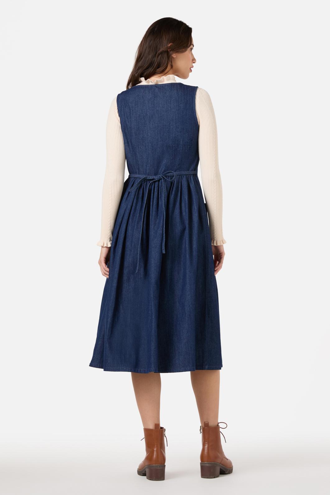 Princess Highway - Rabbit Embroidered Denim Dress - blue-denim