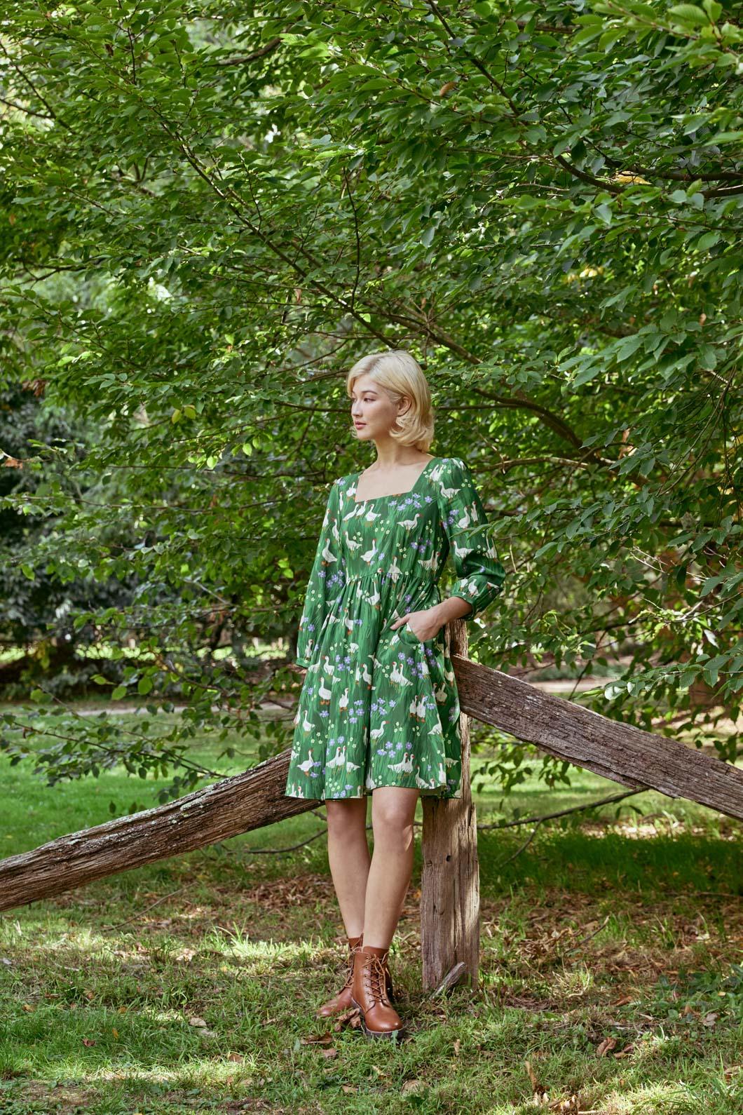 Princess Highway - Lucy Goosey Smock Dress - green
