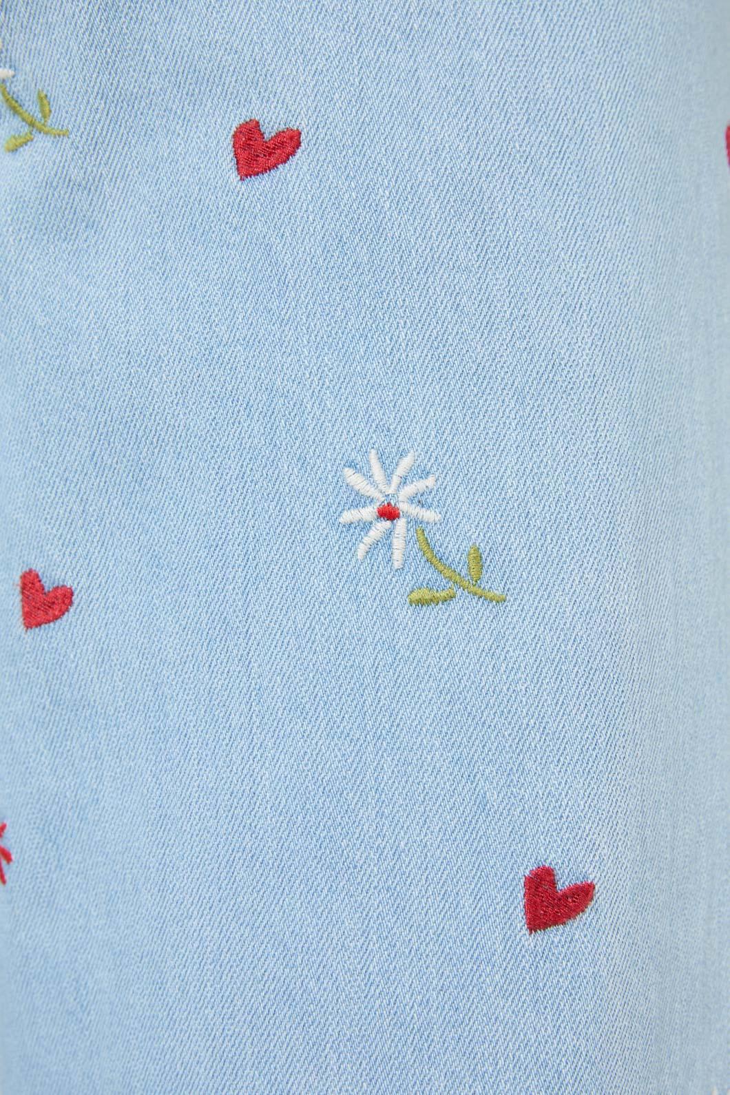 Princess Highway - Ditsy Embroidered Jean - blue-denim