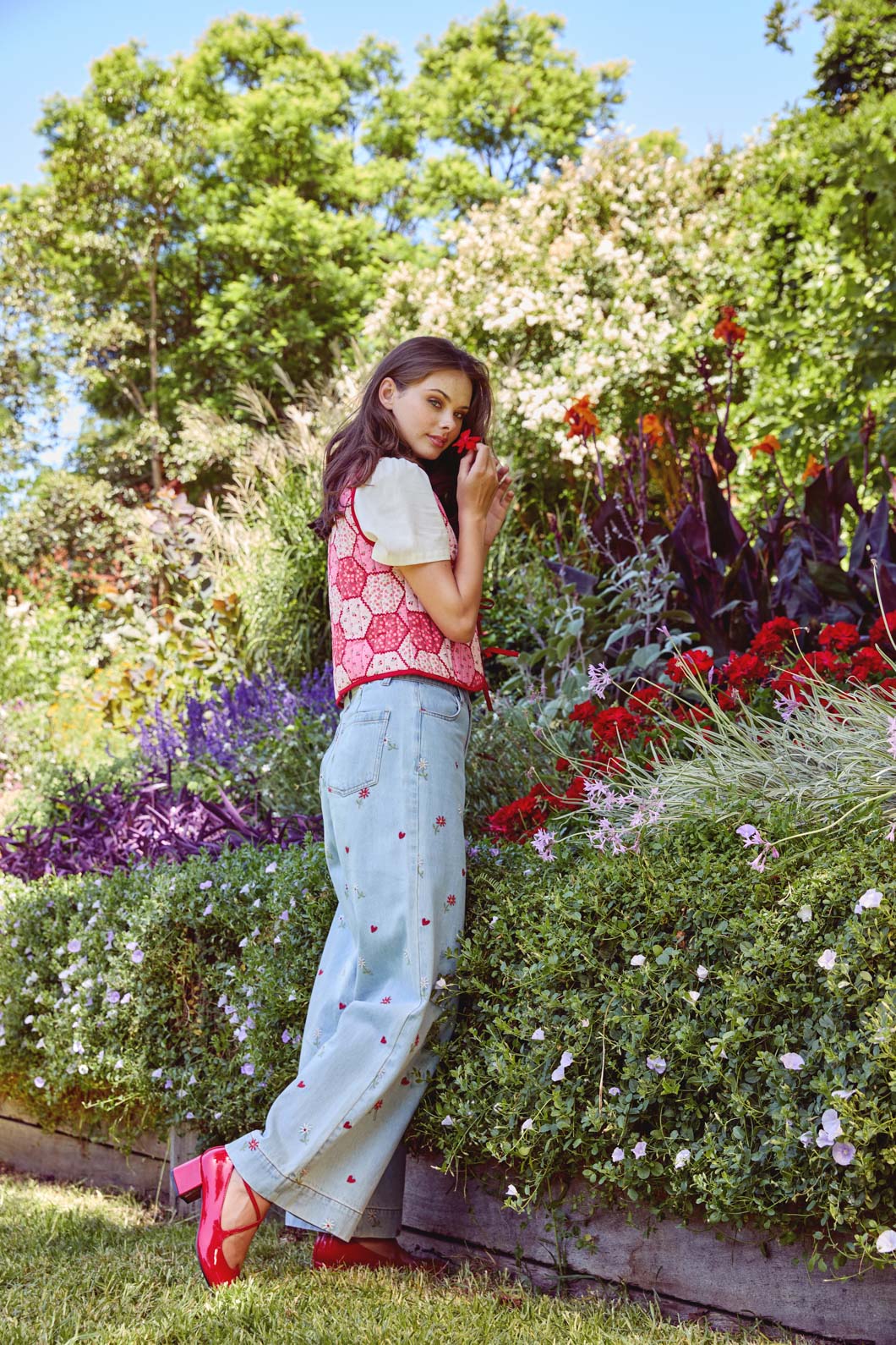 Princess Highway - Ditsy Embroidered Jean - blue-denim
