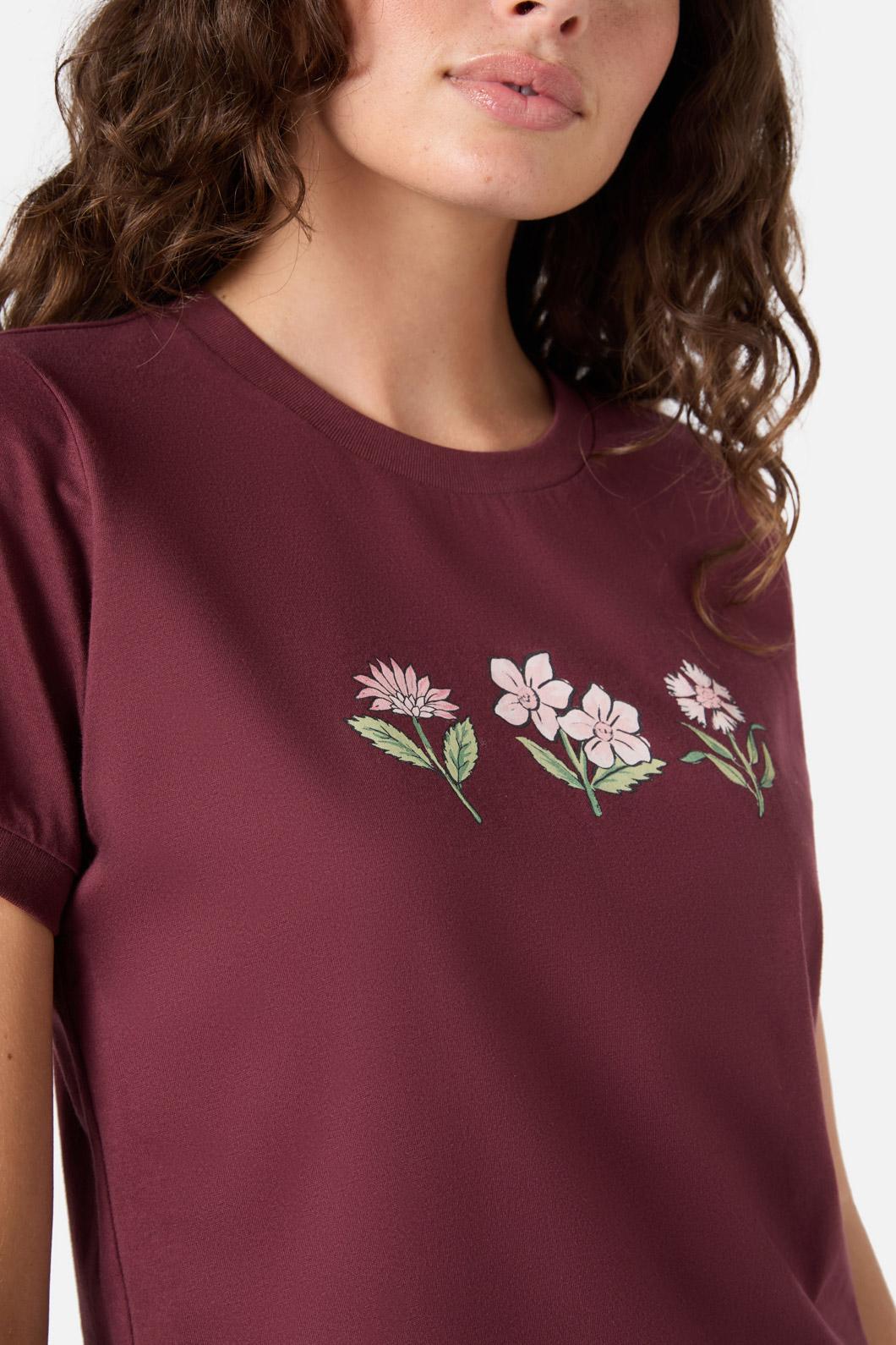 Princess Highway - Yvette Flower Tee - plum