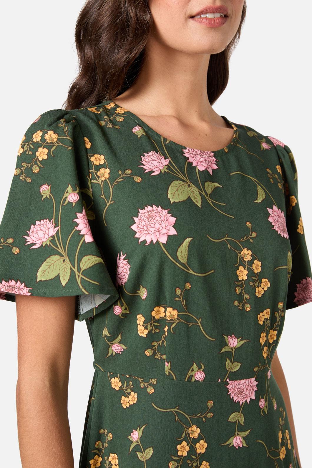 Princess Highway - Esmerelda Floral Midi Dress - green