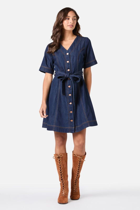 Princess Highway - Tegan Denim Mini Dress - blue-denim