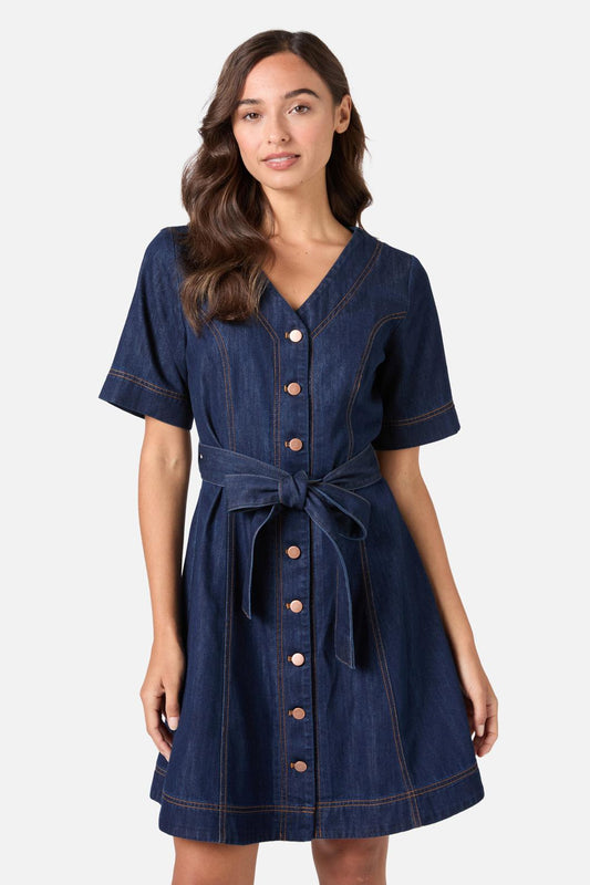 Princess Highway - Tegan Denim Mini Dress - blue-denim