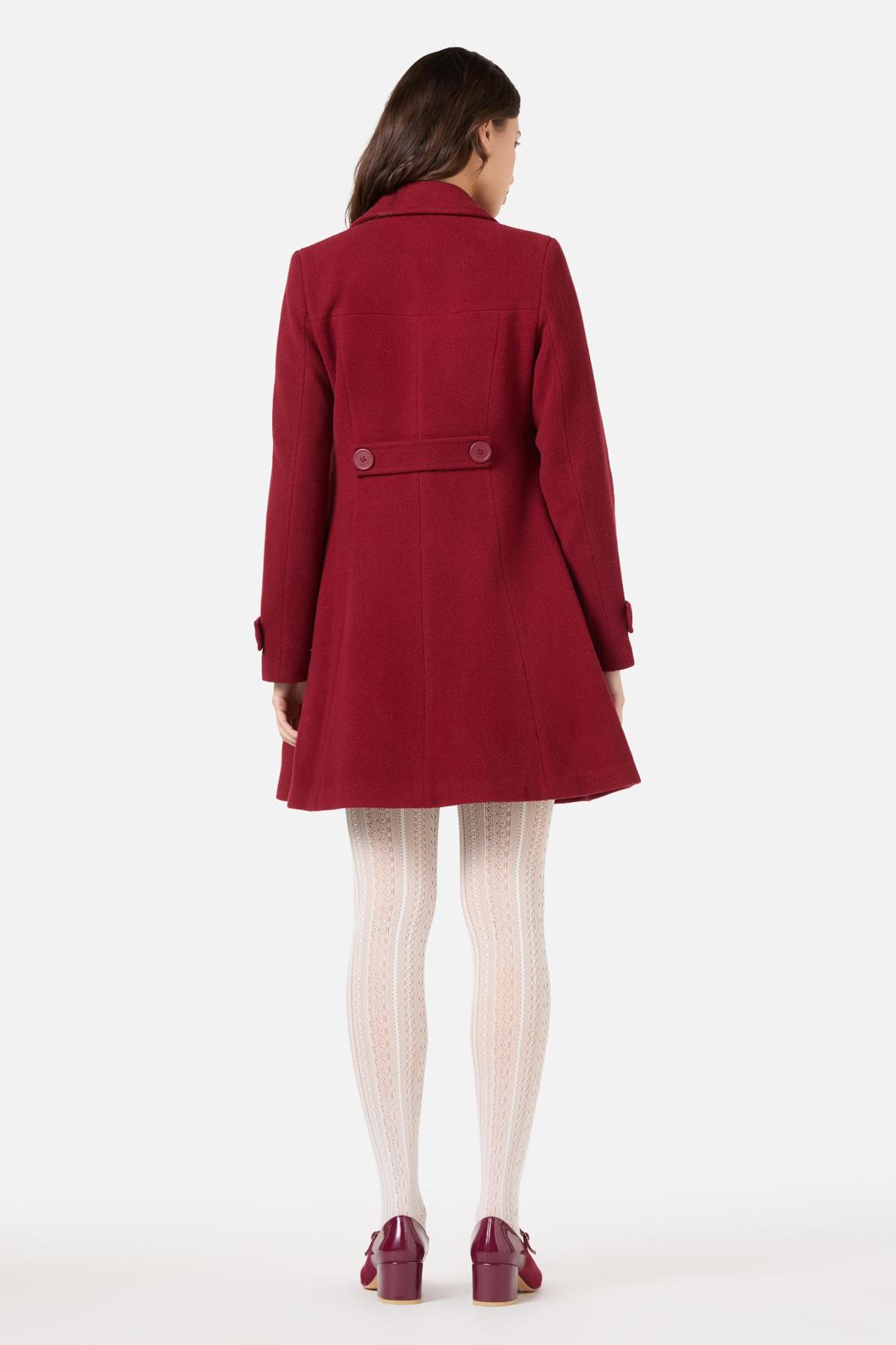 Princess Highway - Mabel A-Line Wool Blend Coat - ruby