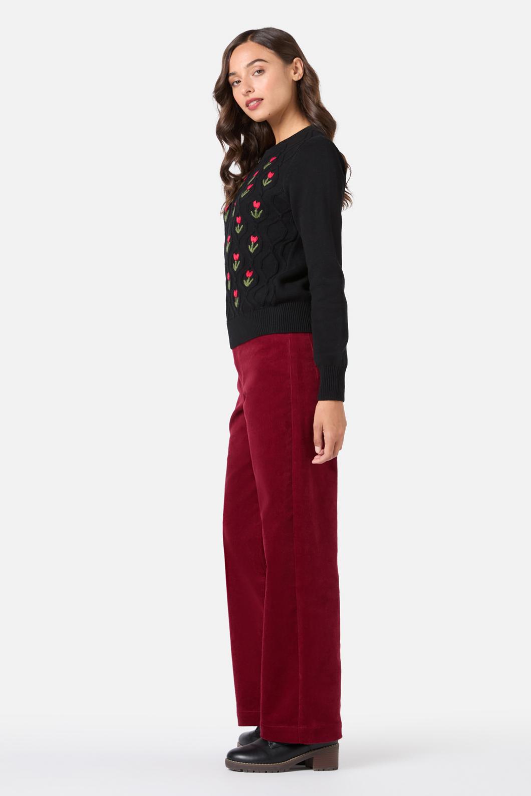 Princess Highway - Tulip Embroiderd Jumper - black