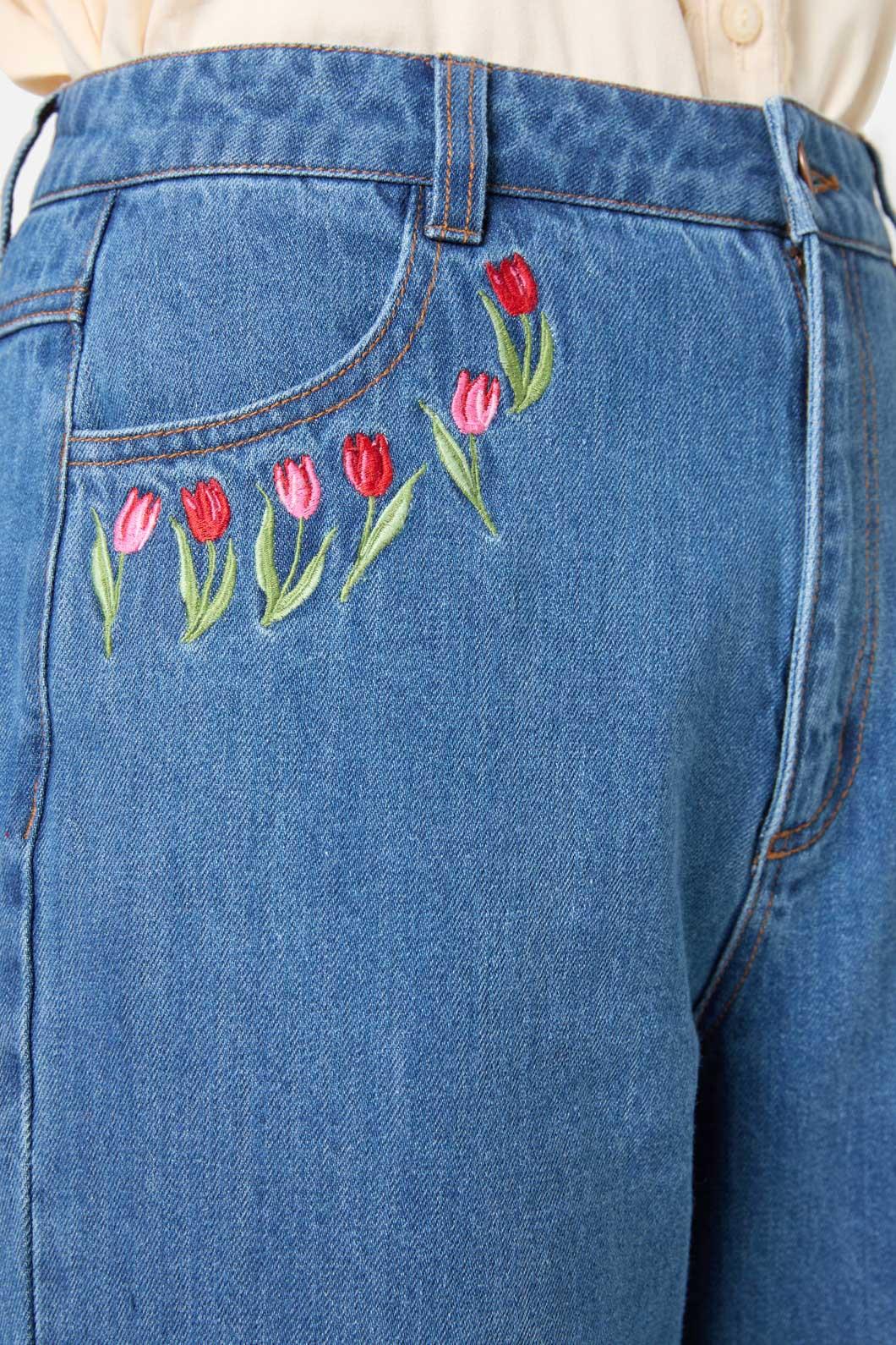 Princess Highway - Tulip Embroidered Jean - denim