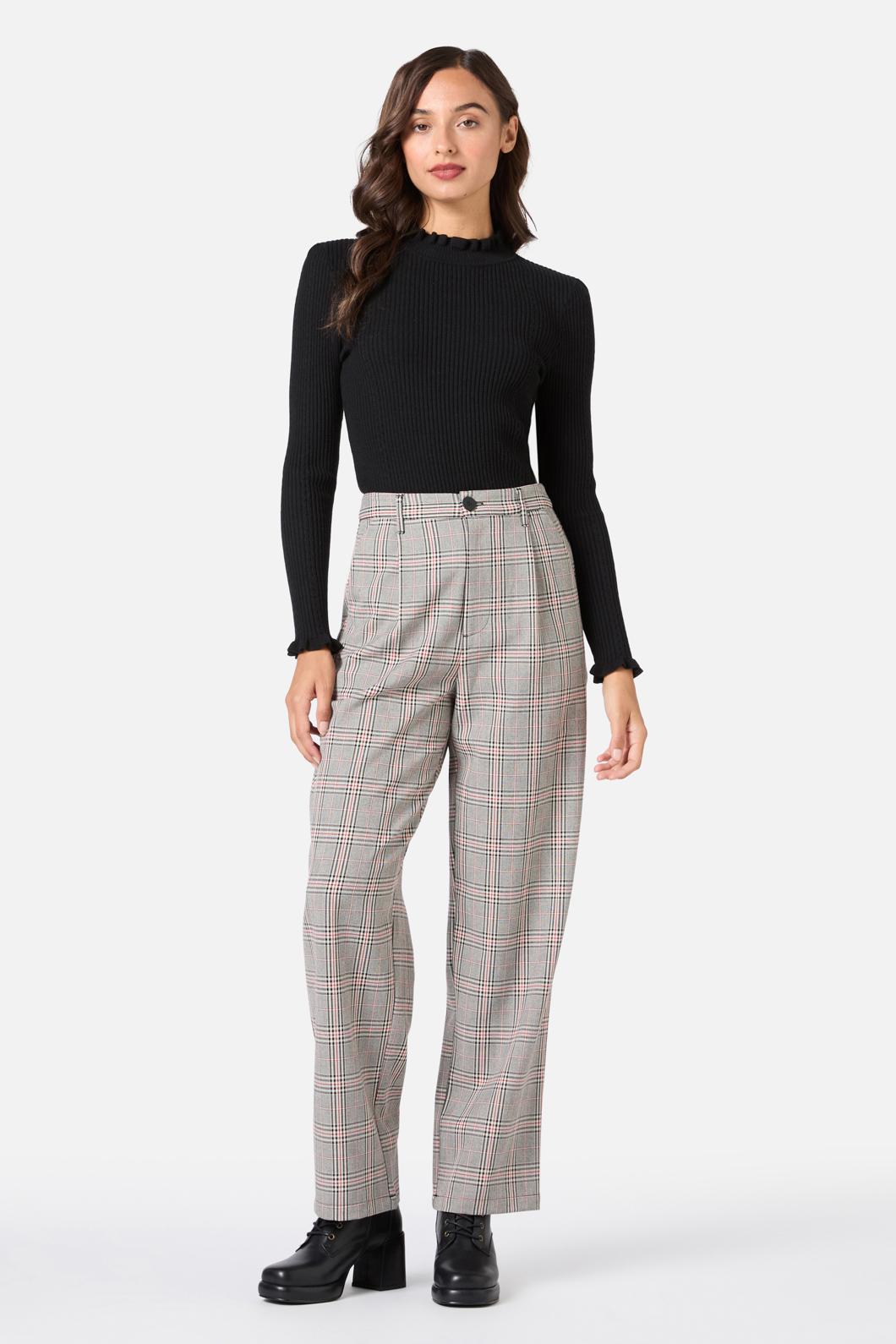 Princess Highway - Joe Check Tailored Pant - black-red
