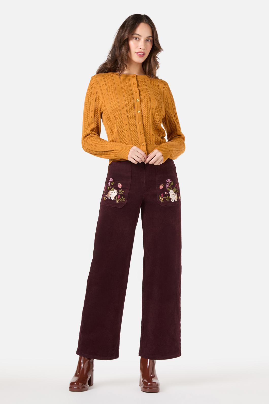 Princess Highway - Lisa Pointelle Cardigan - gold