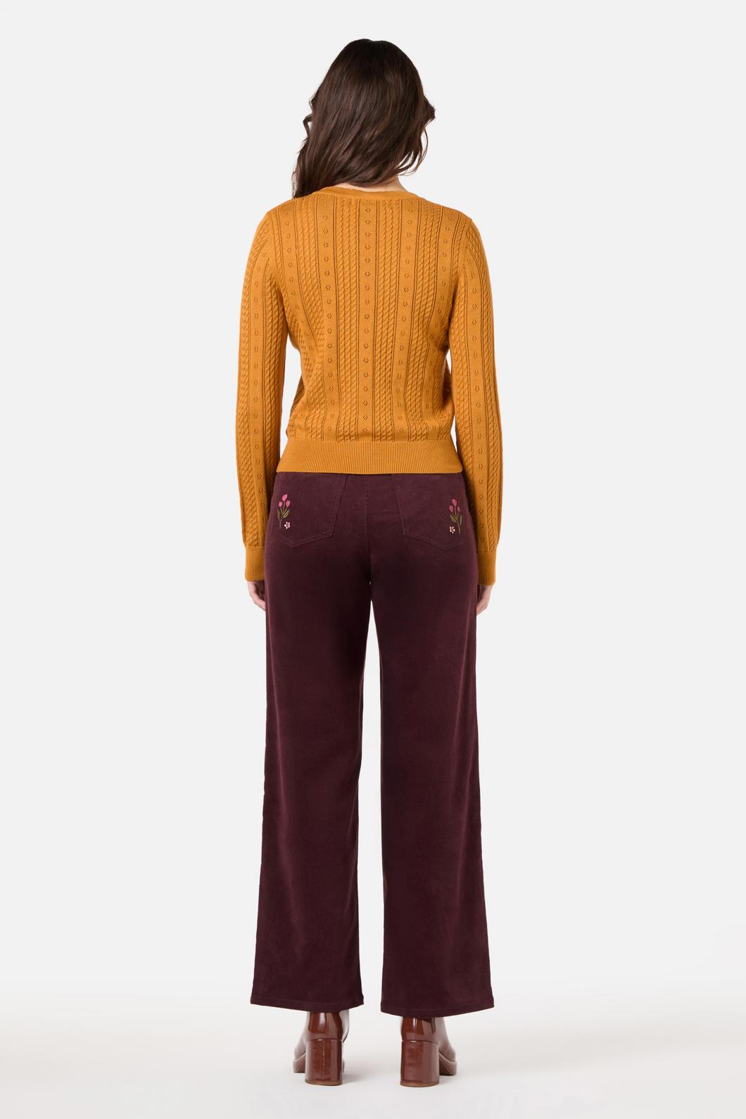 Princess Highway - Lisa Pointelle Cardigan - gold