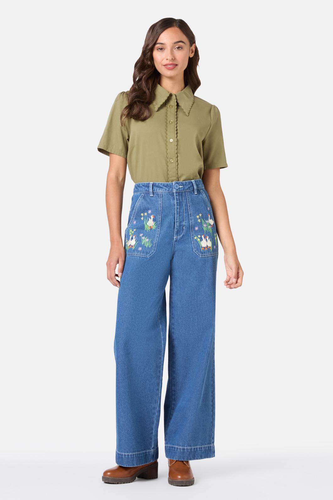 Princess Highway - Elouise Short Sleeve Blouse - olive