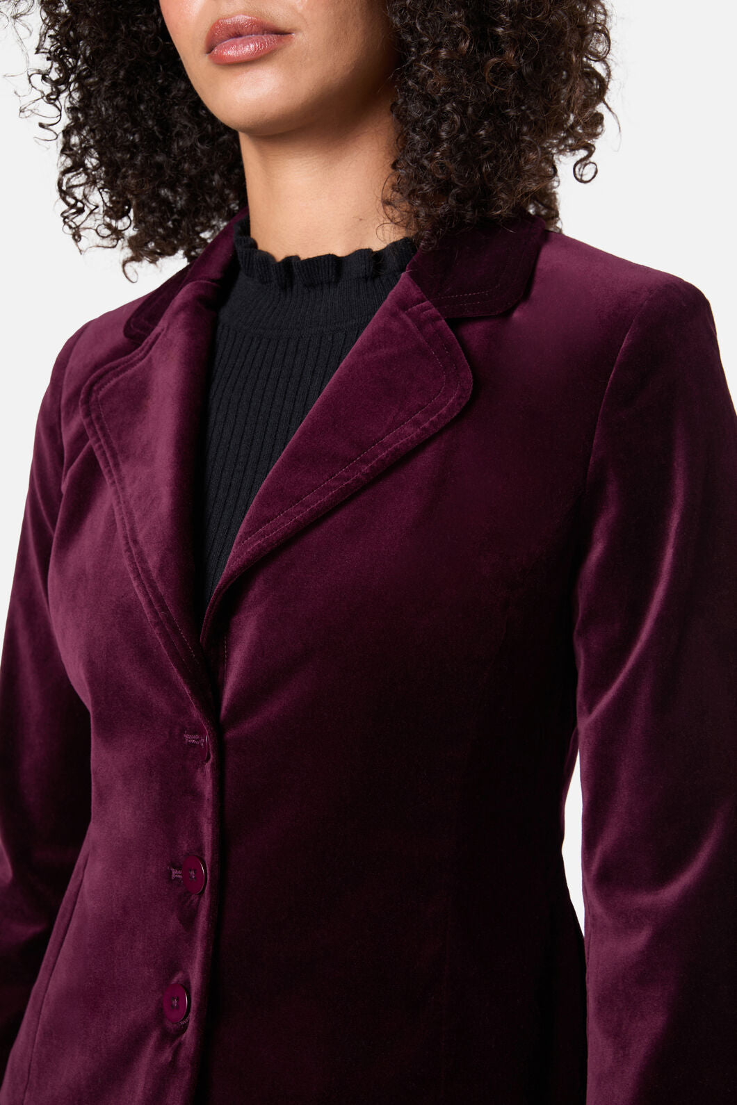 Princess Highway - Stella Velvet Blazer - wine